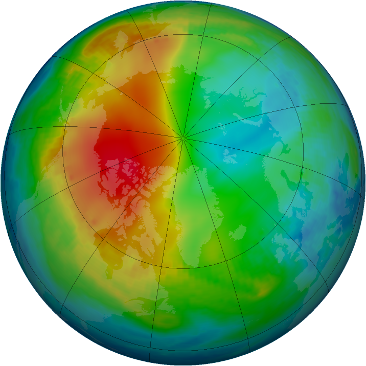 Arctic ozone map for 01 December 2000